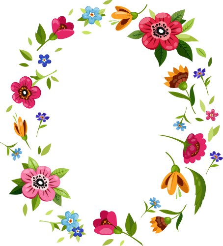 Floral Wreath Frame Vector Image