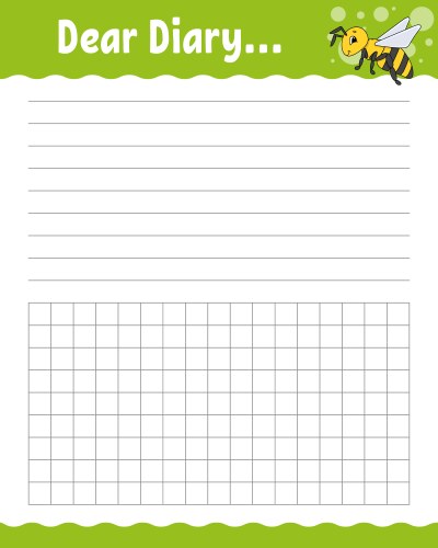 lined sheet template handwriting paper for diary vector image