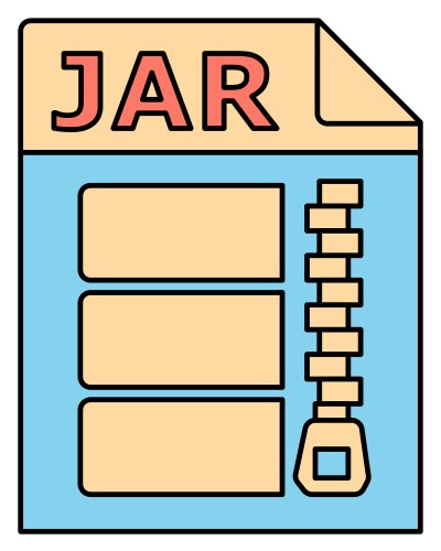 Jar file icon of java archive format vektorbild