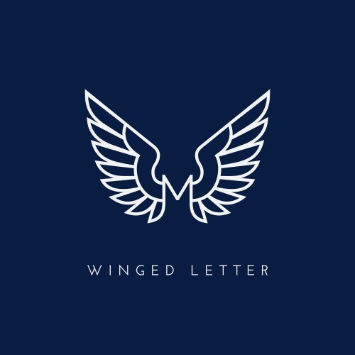 Mk letter initial with royal wing logo template Vector Image