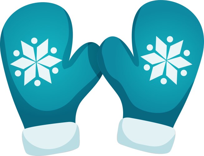 winter snowflake gloves composition vector