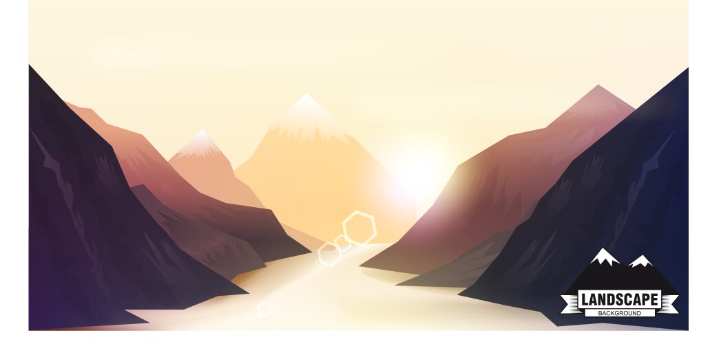 Mountain landscapes set Royalty Free Vector Image