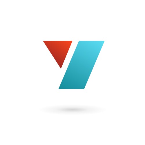 V letter one line colorful logo design template Vector Image