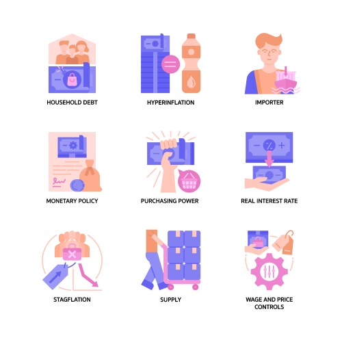 Inflation concept with circle icon for website Vector Image