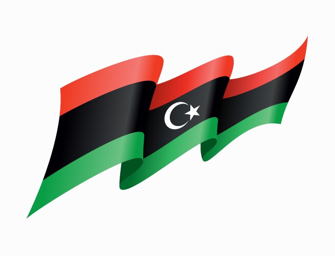 Libyan Flag Wavy Background Royalty Free Vector Image