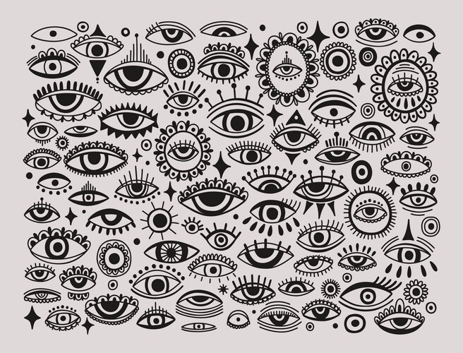 Evil eye third element hand drawnesoteric mystic Vector Image