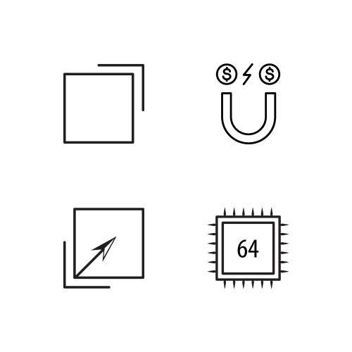 business simple outlined icons set vector image