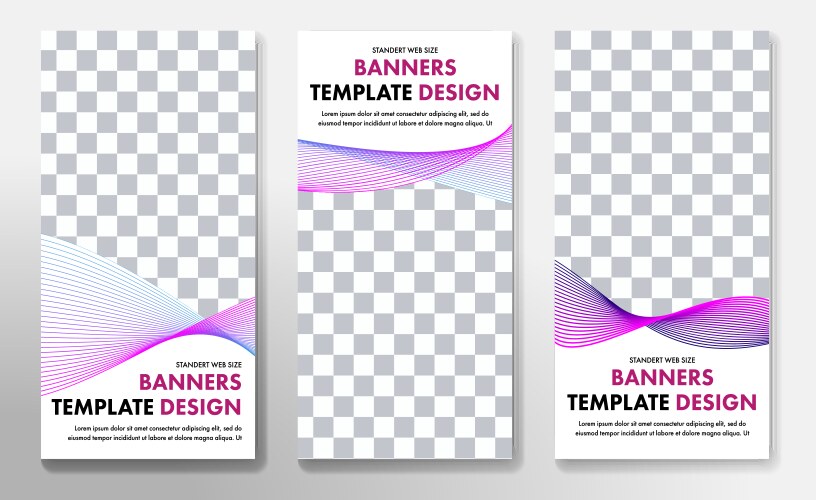 Templates for vertical web banners with place vector image