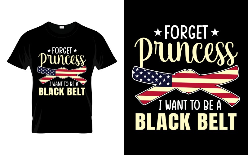 Forget princess i want to be a black belt karate vector image