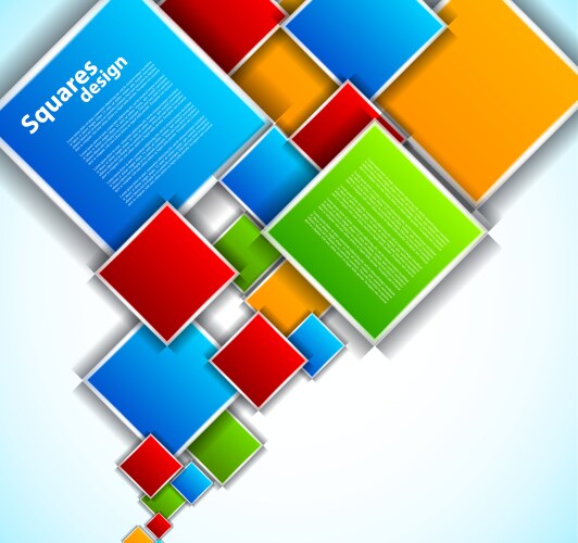 A colorful abstract background with squares and Vector Image