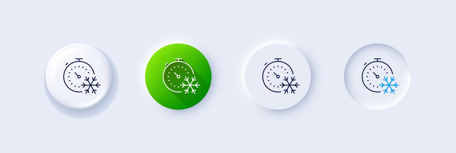 freezing timer line icon ac cold temperature sign vector