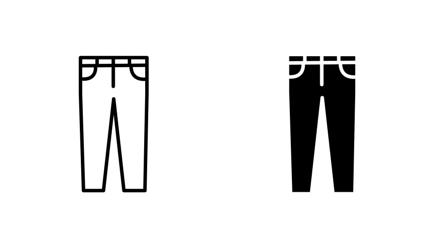 Pants Icon Set - Minimal Outline – Royalty-Free Vector | VectorStock