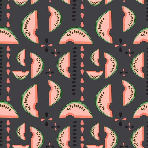 Watermelon seamless pattern Royalty Free Vector Image