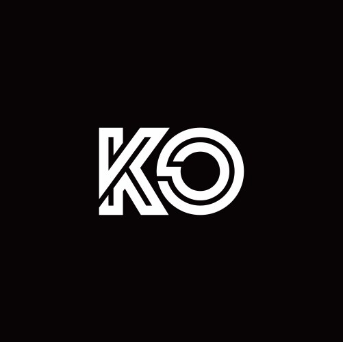 Ok monogram logo with hexagon shape and line Vector Image