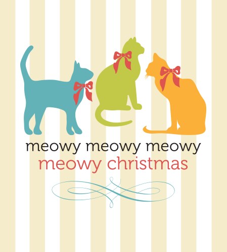 Meowy christmas cats vector image