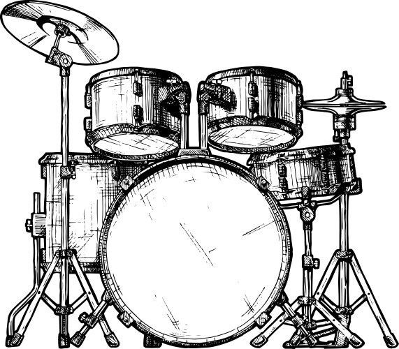 Drum kit Royalty Free Vector Image - VectorStock