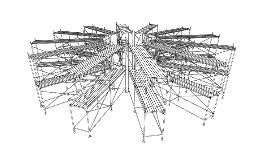 drawing or sketch a large shelves vector image