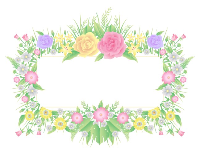 Floral Watercolor Frame Vector Image