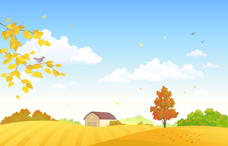 Fall fields Royalty Free Vector Image - VectorStock
