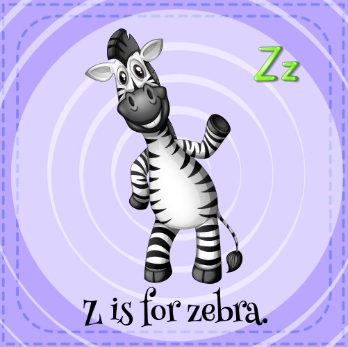 Alphabet Z - Zebra Learning vector image