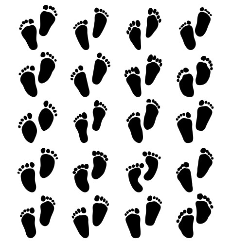 Baby Footprints Black Prints Vector Image