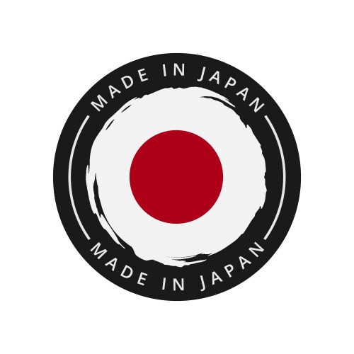 Made in Japan Round Label Vector Image