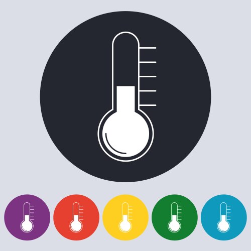 Thermometer icon set high temperature symbol Vector Image