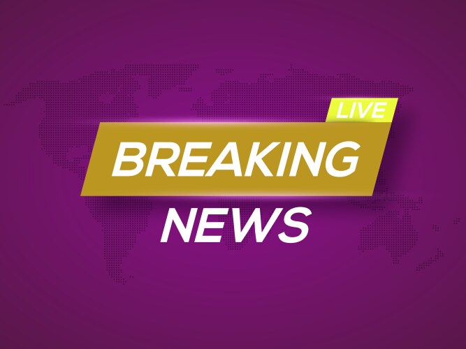 Breaking News Live On World Map Background Vector Image