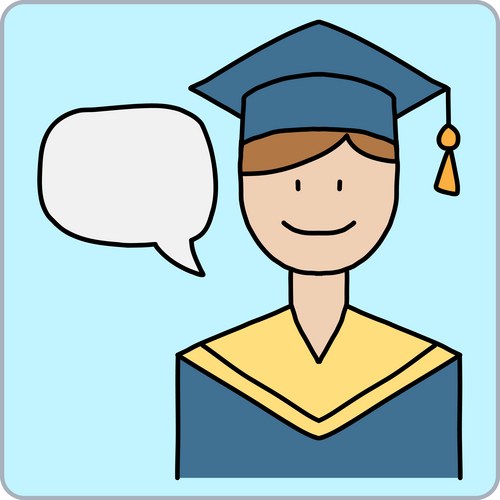 Graduation featuring a smiling student Vector Image