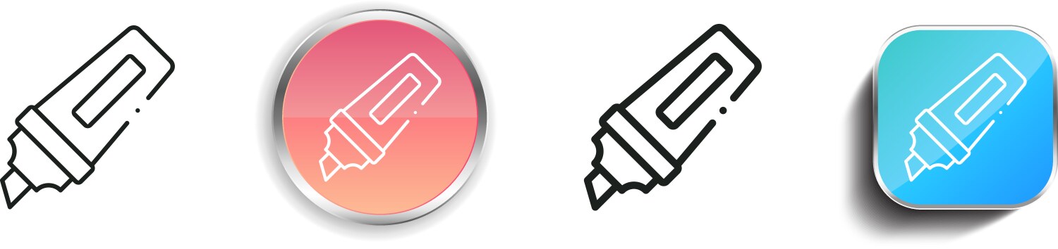 Highlighter icon thin linear regular and button vector image