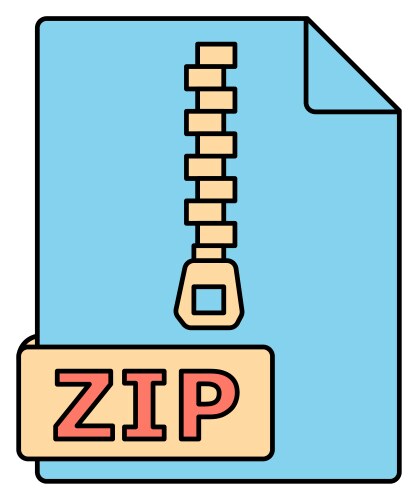 Zip file icon downloadable compressed data vektorbild