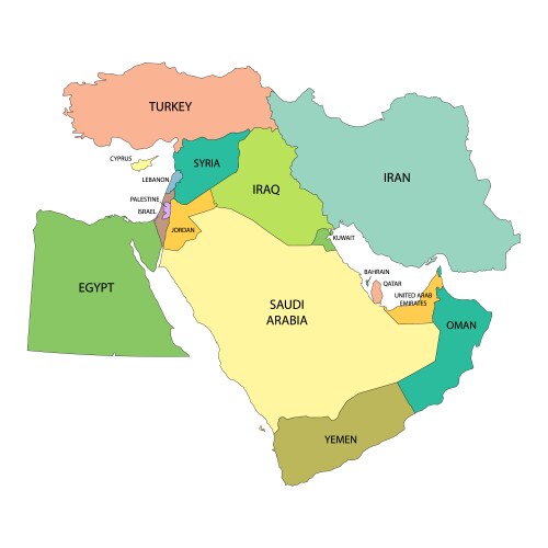 Map middle east vector image