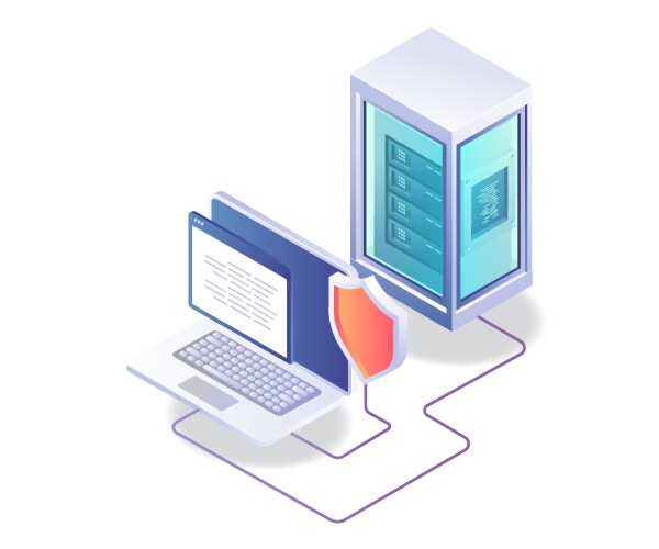 Protected computer Royalty Free Vector Image - VectorStock