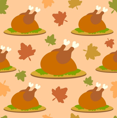 Thanksgiving Turkey Pattern Vector Image