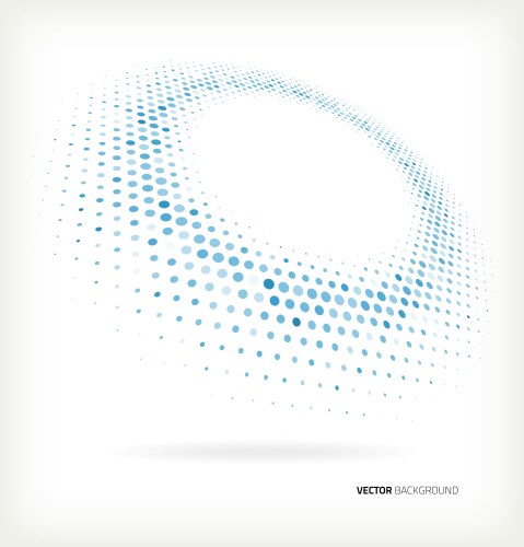 Abstract ring blue dots halftone effect Royalty Free Vector