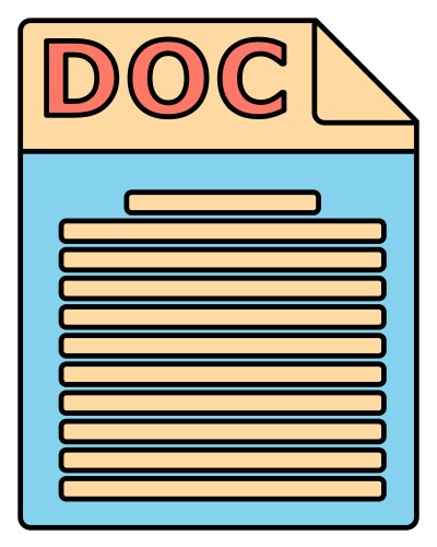 Doc file icon symbol for word documents and text vector image