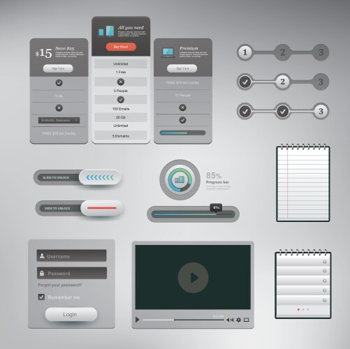 Log in page ui graphic element sign window box Vector Image