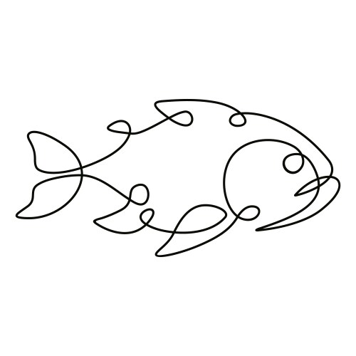 Single Line Fish Drawing Vector Image