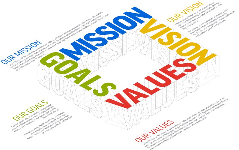 light company profile statement - mission vision vector image