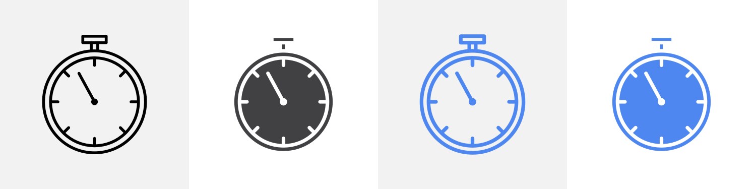 Timer icon set use for web ui or app vector image