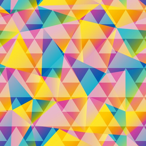 Colorful triangle geometric seamless pattern Vector Image