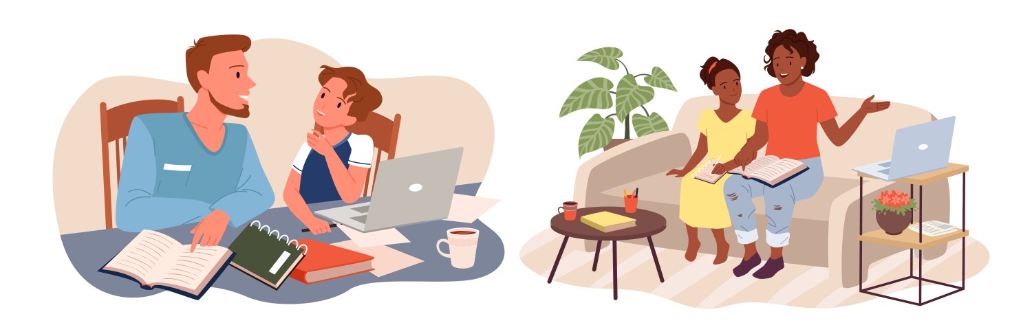 Children Doing Homework Vector Images (over 420)