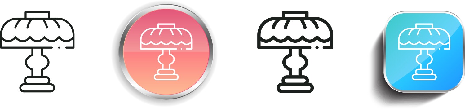 Desk lamp icon thin linear regular and button vector image