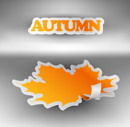 Autumn leaf sticker set Royalty Free Vector Image