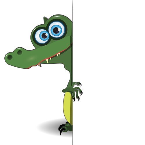 Border template design with cute crocodile Vector Image
