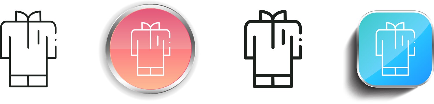 Kurta icon thin linear regular and button style vector image