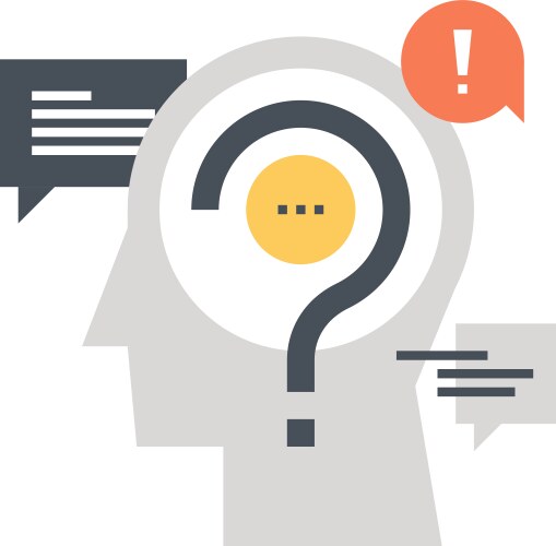 Questions and answers flat web icon concept vector image