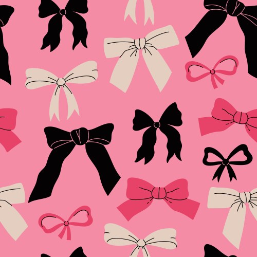 Seamless pattern with bows of different shapes vector image