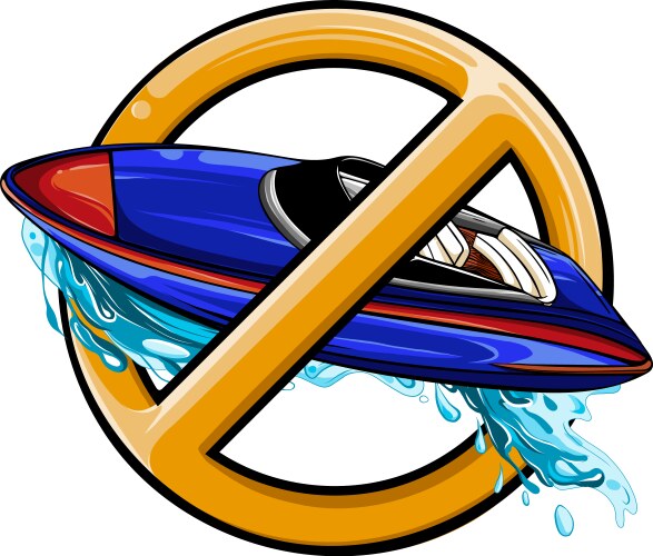 Man steering a speedboat over vibrant blue waves Vector Image