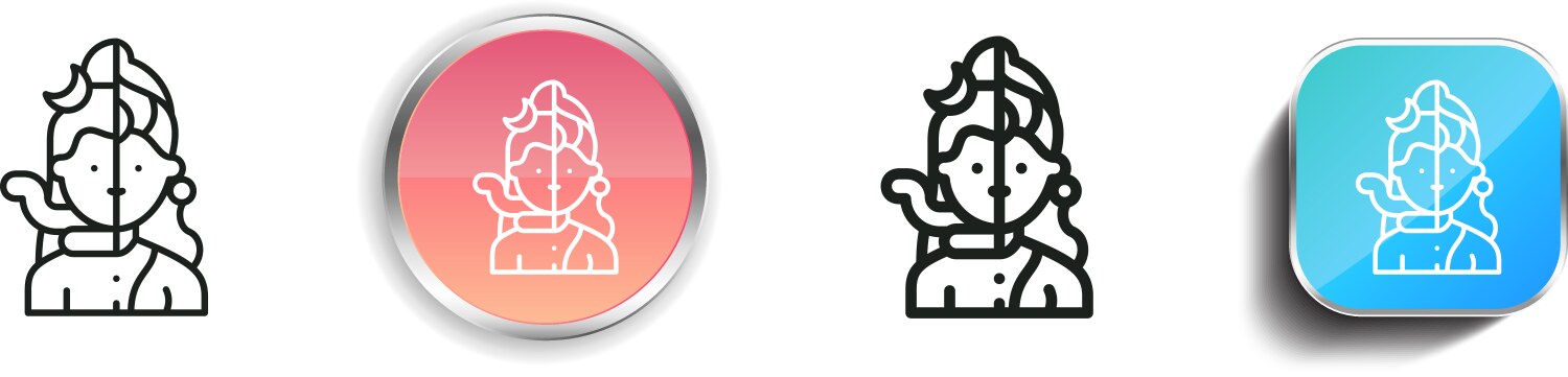 Hindu icon thin linear regular and button style vector image